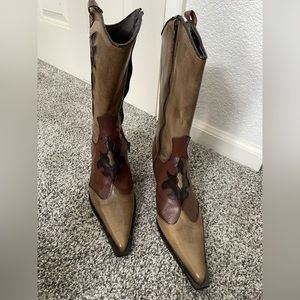 Leather cowgirl boots